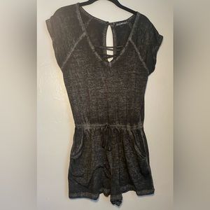 Derek Heart distressed look black short sleeve romper